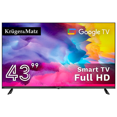 Google Smart Inch H265 Hevc & Kruger TV 43 cu Internet WiFi, USB, Telecomanda si Sunet Stereo
