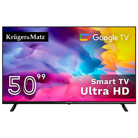 Google Smart Inch Ultrahd 4K & Kruger TV 50 cu Internet WiFi, USB, Telecomanda si Sunet Stereo