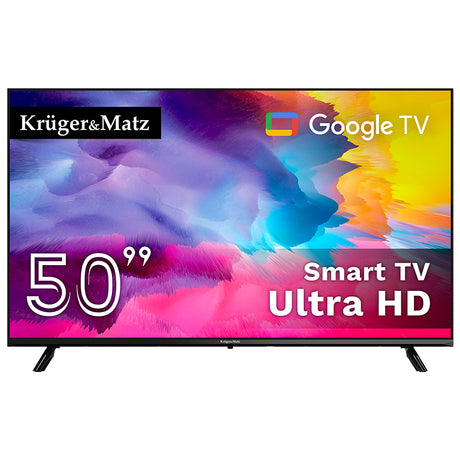 Google Smart Inch Ultrahd 4K & Kruger TV 50 cu Internet WiFi, USB, Telecomanda si Sunet Stereo