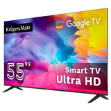 Google Smart TV 5.0 55 Ultrahd 4K Kruger Inch 141CM cu Internet WiFi, USB, Telecomanda si Sunet Stereo