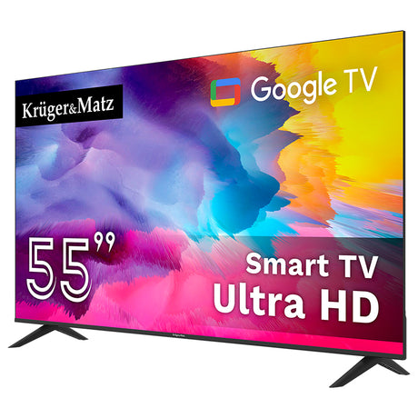 Google Smart TV 5.0 55 Ultrahd 4K Kruger Inch 141CM cu Internet WiFi, USB, Telecomanda si Sunet Stereo