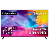 Google Smart Inch Ultrahd 4K & Kruger TV 65 cu Internet WiFi, USB, Telecomanda si Sunet Stereo