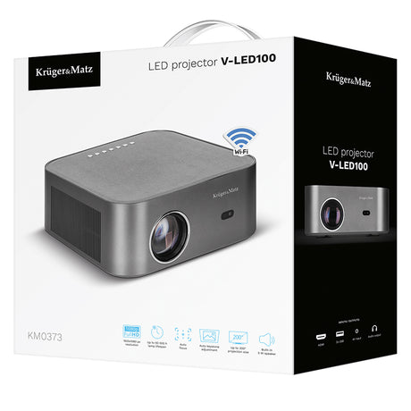 Videoproiector LED Fullhd V- & Kruger LED 100 cu Bluetooth, Internet WiFi, USB si Telecomanda