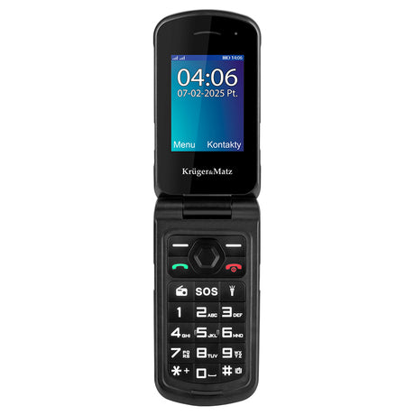 Telefon Rugged Iron 5 Flip & Kruger Km 0466 cu Bluetooth, radio FM, baterie 1200 mAh si USB