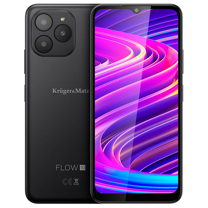 Smartphone Negru & Kruger Flow 10 cu Bluetooth, radio FM, Internet WiFi si baterie 4080 mAh