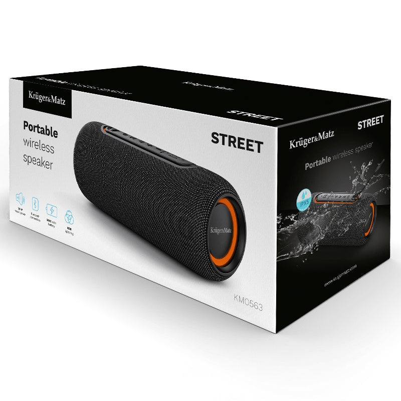 Boxa Portabila Street Negru & Kruger Km 0563 cu Bluetooth, baterie 2000 mAh, AUX si USB