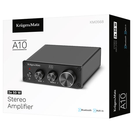 Amplificator Audio Stereo 2x50w & Kruger a 10 cu Bluetooth si Sunet Stereo