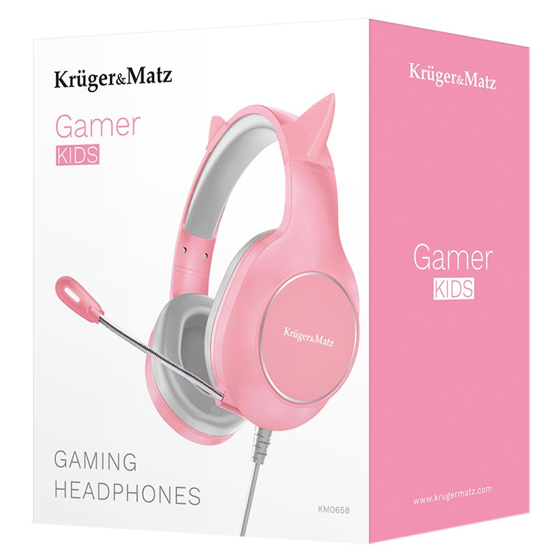 Casti Gamer Kids & Roz Kruger Km 0658 cu USB