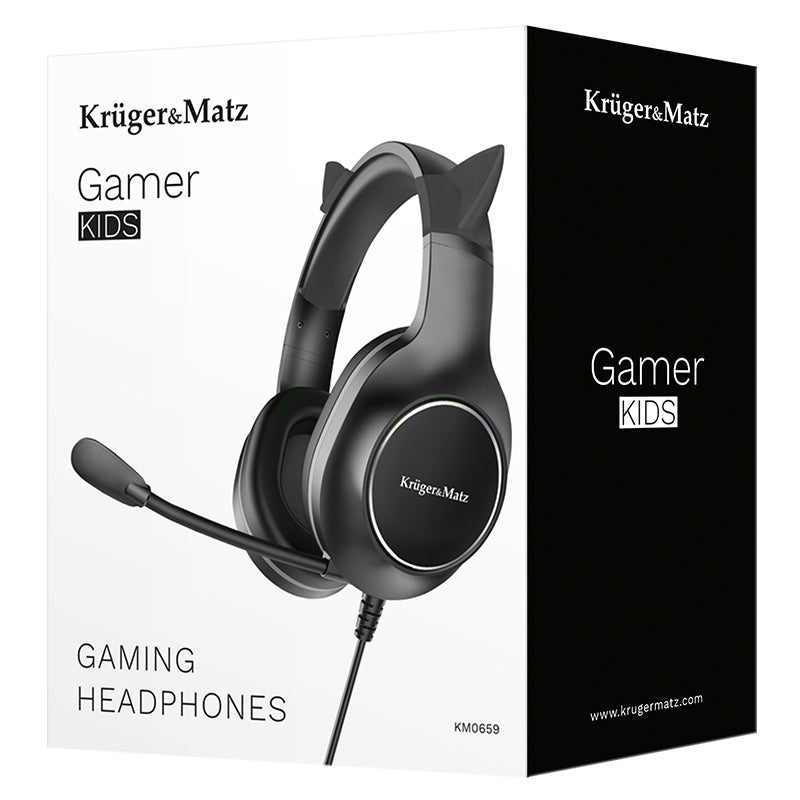 Casti Gamer Kids & Negru Kruger Km 0659 cu USB