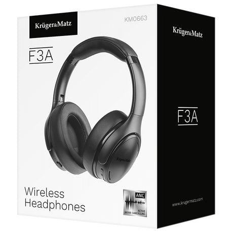 Casti Audio Anc F3a & Kruger Km 0663 cu Bluetooth, baterie 500 mAh, AUX si USB