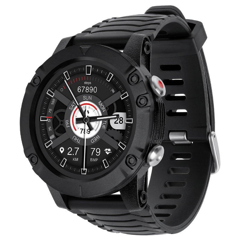 Smartwatch Activity Black GPS & Kruger Km 0720 cu Bluetooth, alarma si baterie 580 mAh