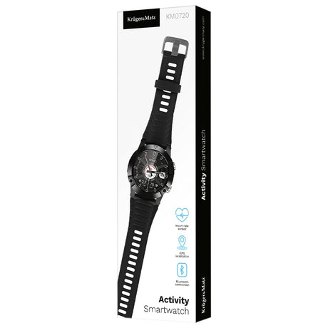 Smartwatch Activity Black GPS & Kruger Km 0720 cu Bluetooth, alarma si baterie 580 mAh