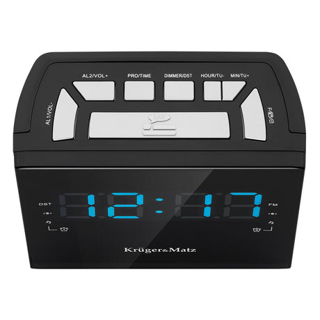Radio cu ceas Desteptator & Kruger Km 0821 cu radio FM, alarma si baterie reincarcabila