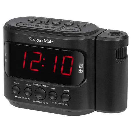 Aparat Radio Proiectie Ceas & Kruger Km 0827 cu radio FM, alarma si baterie reincarcabila