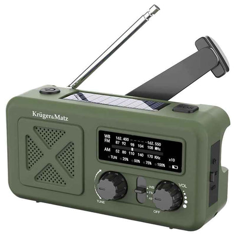 Radio Multifunctional Solar cu Lanterna, Powerbank si SOS, 2000 mAh, AM/FM/WB, Incarcare USB-C