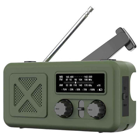 Radio Multifunctional Solar cu Lanterna, Powerbank si SOS, 2000 mAh, AM/FM/WB, Incarcare USB-C