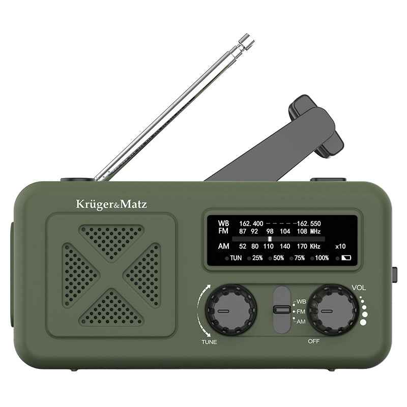 Radio Multifunctional Solar cu Lanterna, Powerbank si SOS, 2000 mAh, AM/FM/WB, Incarcare USB-C