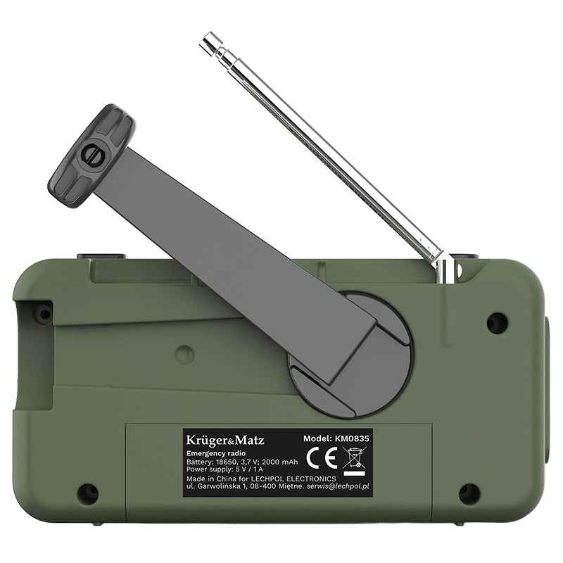 Radio Multifunctional Solar cu Lanterna, Powerbank si SOS, 2000 mAh, AM/FM/WB, Incarcare USB-C