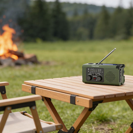 Radio Multifunctional Solar Kruger&Matz, Powerbank 5000 mAh, Lanterna, Lampa de Lucru, SOS, AM/FM/WB