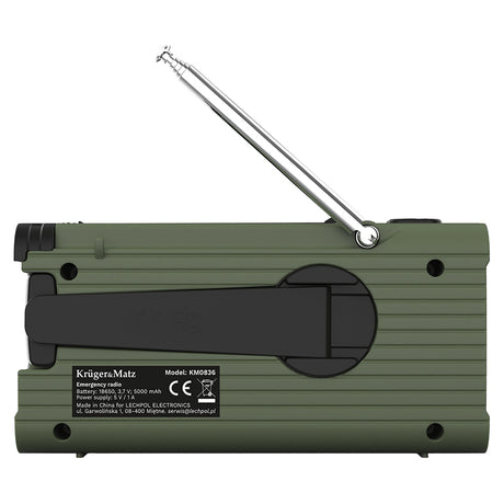 Radio Multifunctional Solar Kruger&Matz, Powerbank 5000 mAh, Lanterna, Lampa de Lucru, SOS, AM/FM/WB