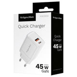 Incarcator Retea Pd Qc & Kruger Gan 45W cu USB