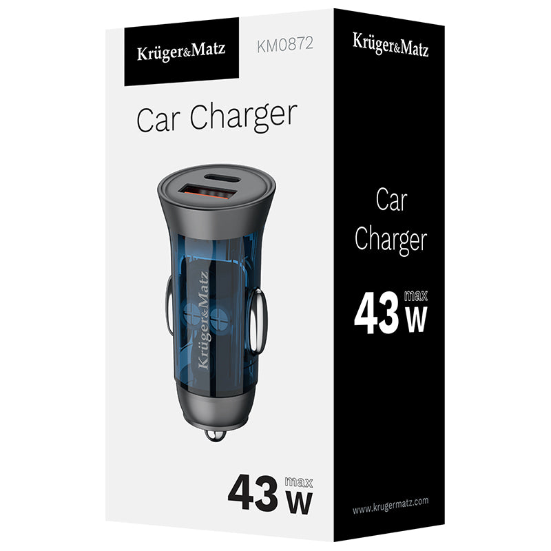 Incarcator Auto USB/Type C QC Pd 45W Kruger&Matz