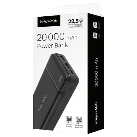 Power Li-pol Qc 3.0 Pd 3.0 & Kruger Bank 20000mAh cu baterie 20000 mAh si USB