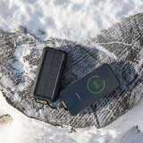 Power Bank Solar 10000 mAh Li-pol & Kruger Km 0910 cu incarcare wireless, baterie 10000 mAh si USB