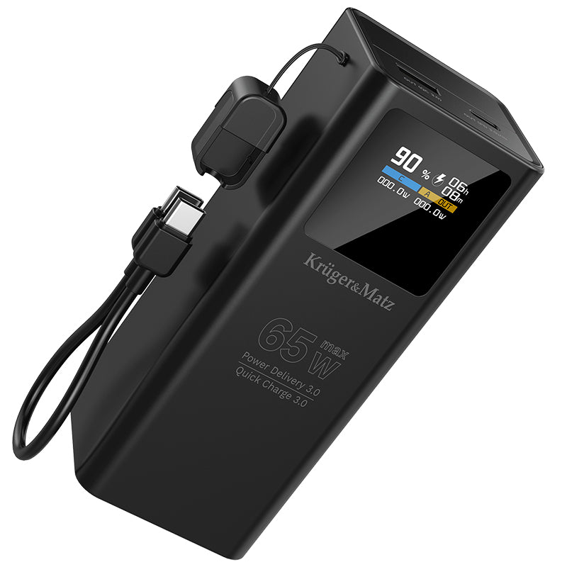 Power mAh Li-ion Qc Pd & Kruger Bank 20000 cu afisaj LCD, baterie 20000 mAh si USB