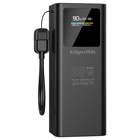 Power mAh Li-ion Qc Pd & Kruger Bank 20000 cu afisaj LCD, baterie 20000 mAh si USB