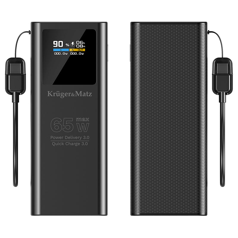 Power mAh Li-ion Qc Pd & Kruger Bank 20000 cu afisaj LCD, baterie 20000 mAh si USB