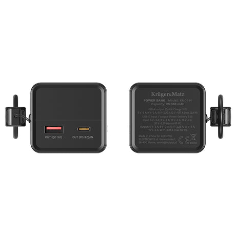 Power mAh Li-ion Qc Pd & Kruger Bank 20000 cu afisaj LCD, baterie 20000 mAh si USB