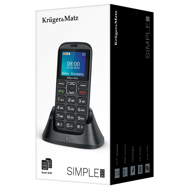 Telefon GSM Seniori Buton Sos 4g & Kruger Km 0922 cu Bluetooth si baterie 1000 mAh