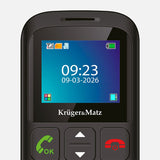 Telefon GSM Seniori Buton Sos & Kruger Km 0923-2g cu Bluetooth, radio FM, alarma si baterie reincarcabila