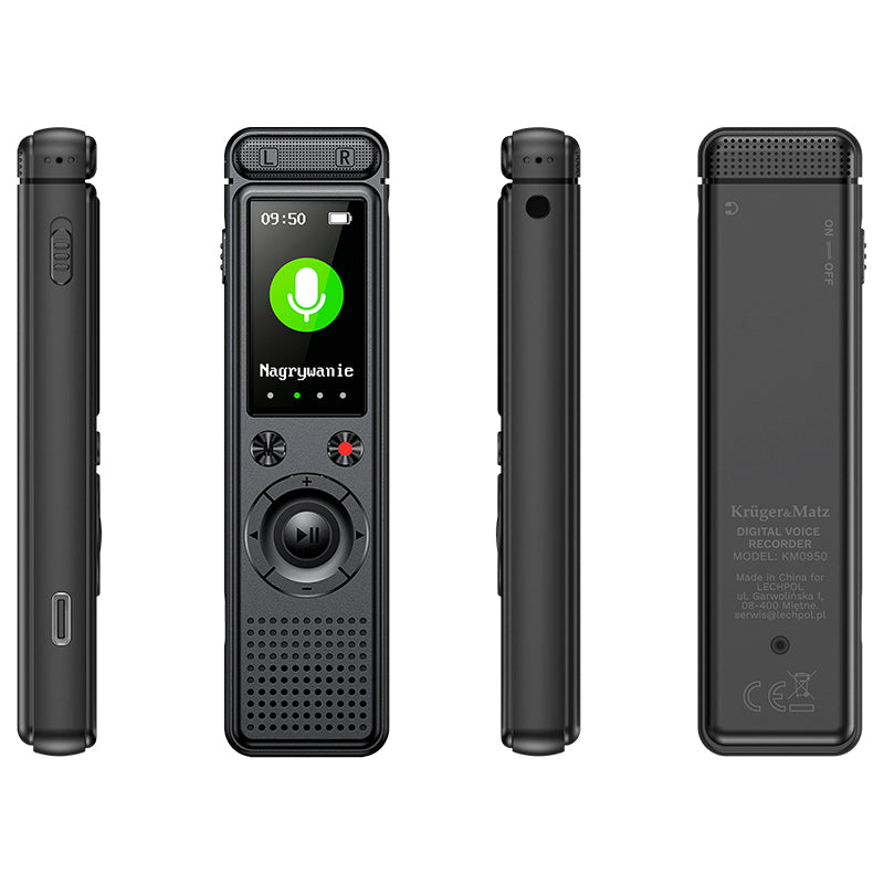 Reportofon Digital 8gb & Kruger Km 0950 cu baterie 600 mAh si USB