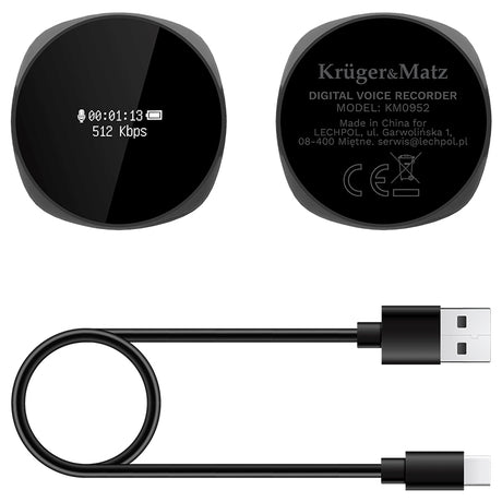 Reportofon Digital 4gb & Kruger Km 0952 cu baterie 120 mAh, USB, Telecomanda si Sunet Stereo