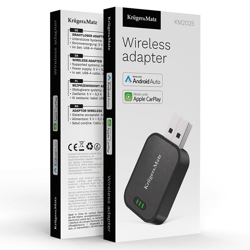 Adaptor Wireless Android Auto Car Play Kruger&Matz