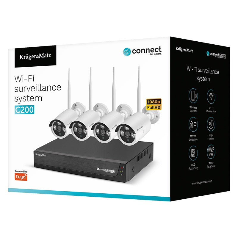 Set Nvr Supraveghere Video WiFi 4 Camere C 200 cu Internet WiFi si USB