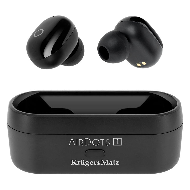 Casti Tws Air Dots 1 & Kruger cu Bluetooth, baterie 300 mAh si USB