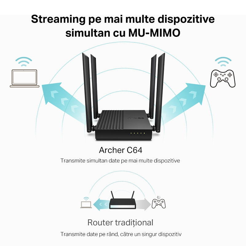 Router Wireless Gigabit AC1200 Archer C64 Tp-Link