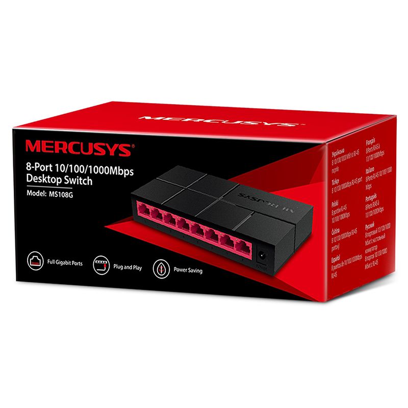 Switch 8 Porturi 10 100 1000mbps Mercusys Ms 108g