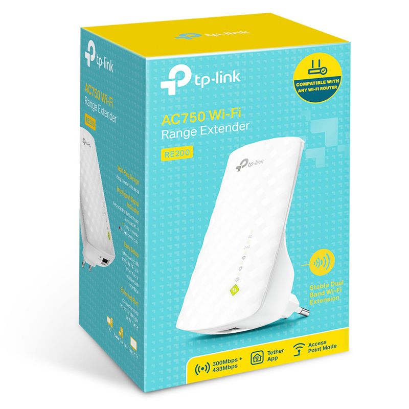 Range Extender WiFi Ap Dual Band Tplink Re 200 cu Internet WiFi