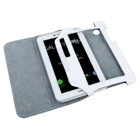 Husa Alba Piele Naturala Samsung Galaxy Tab P 3100