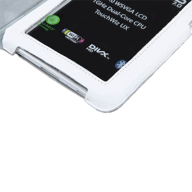 Husa Alba Piele Naturala Samsung Galaxy Tab P 3100