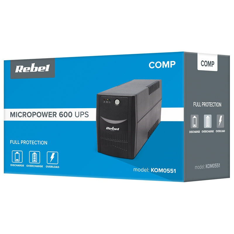 UPS Micropower 600 (600va 360w) Rebel Kom 0551 cu baterie reincarcabila