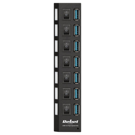 Hub 3.0 7 Porturi Rebel Kom 0941 cu USB