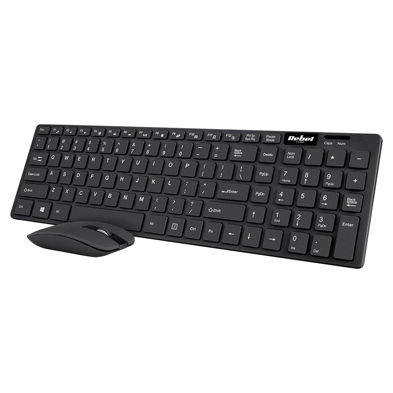 Kit Tastatura si Mouse Rebel Ws 300 cu baterie reincarcabila si USB