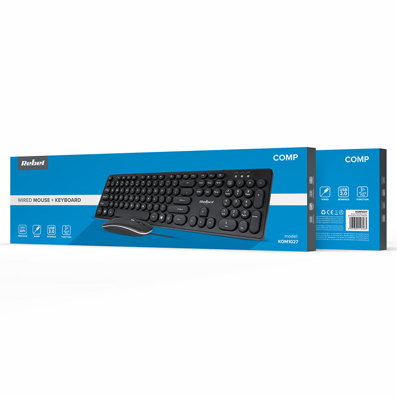 Kit Tastatura si Mouse cu Fir Rebel Wds 200 cu USB
