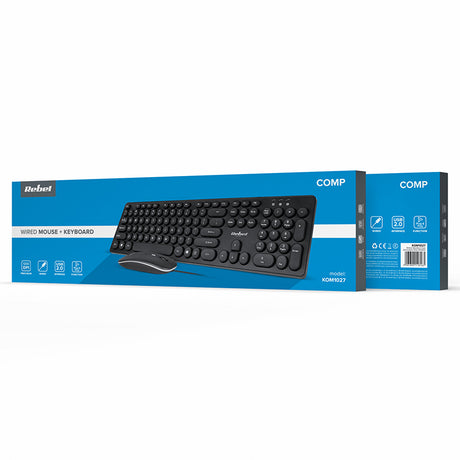 Kit Tastatura si Mouse cu Fir Rebel Wds 200 cu USB