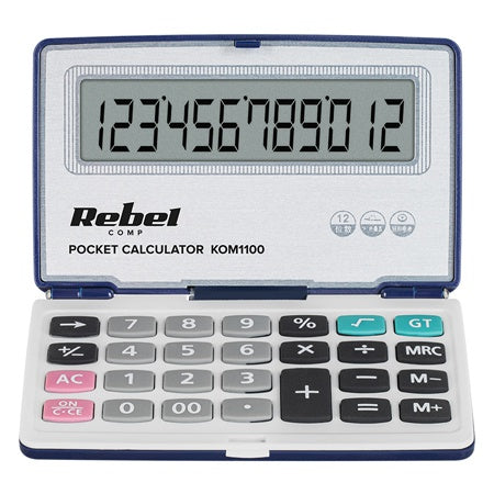 Calculator de Buzunar 12 Digiti Pc-50 Rebel Kom 1100 cu baterie reincarcabila